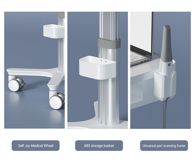 Mobile Dental Cart for Intraoral Scanner Medical Dental Lab Trolley Cart with Socket